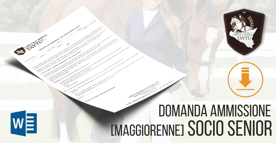 domanda di ammissione socio maggiorenne