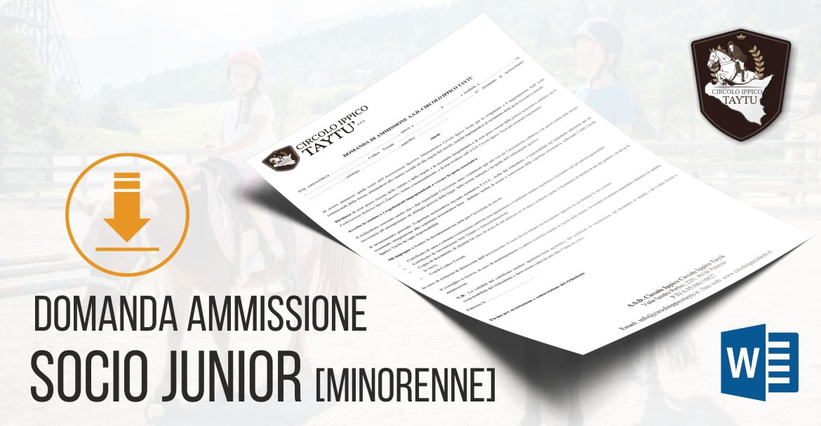 domanda di ammissione socio minorenne